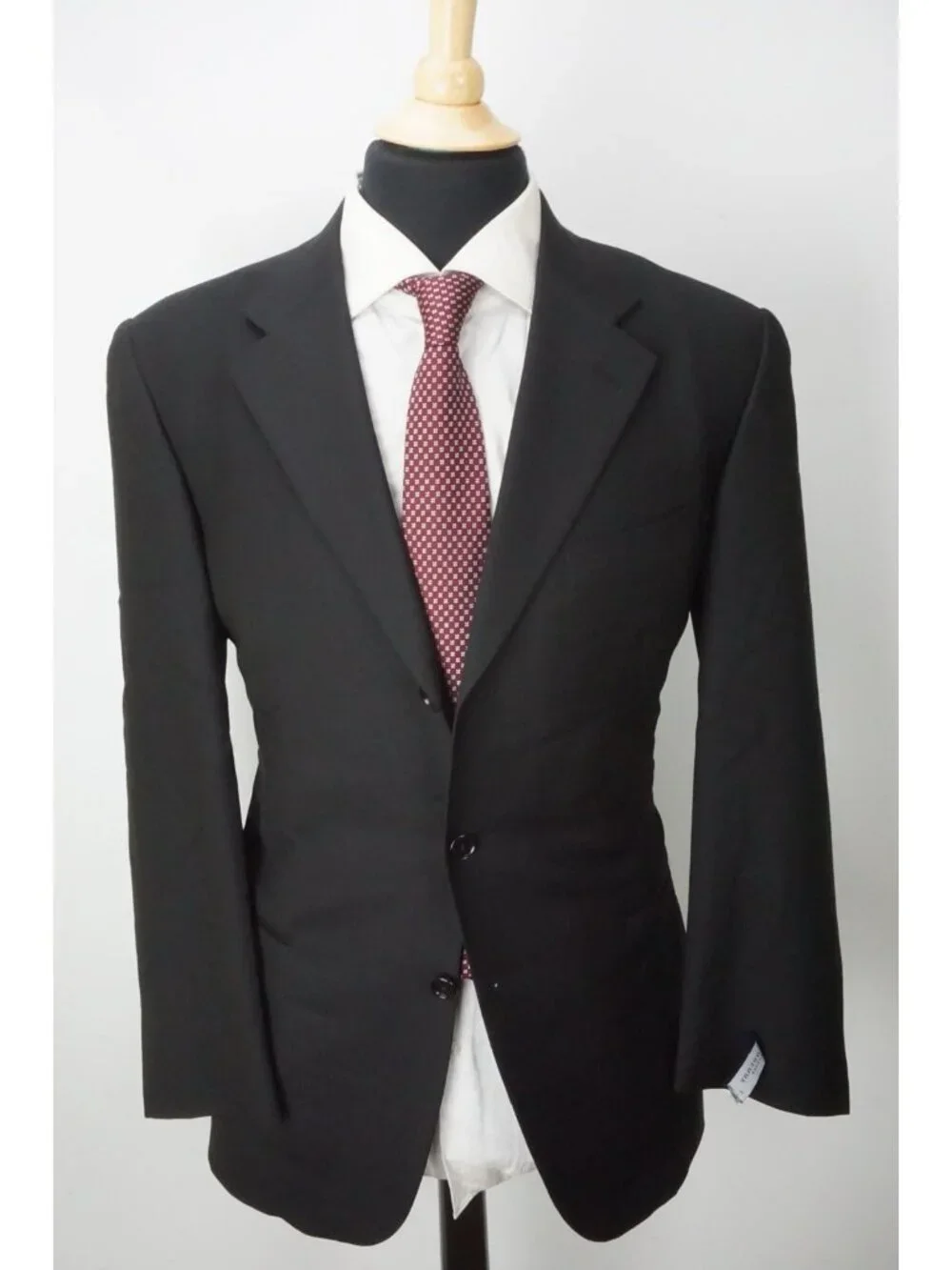 Burberry London Solid Black Wool 2 Pc Suit Jacket Pants Sz 40R BRAND NEW
